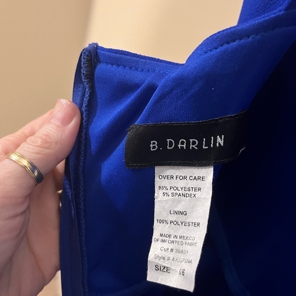 B. DARLIN Royal Blue Formal Sleeveless Cutout Mini Skater Dress Size 5/6 Hoco - Picture 7 of 8